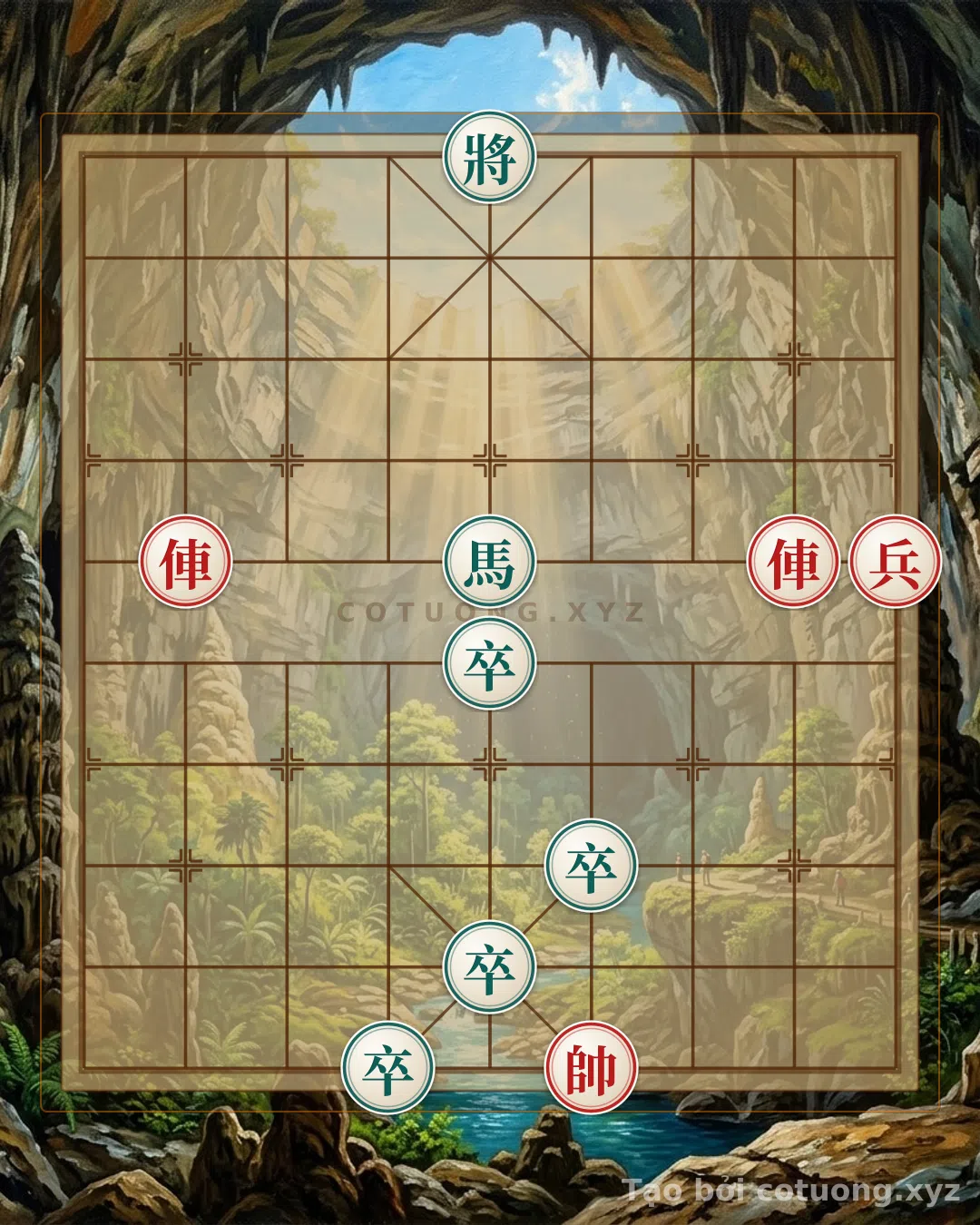Thế cờ: Red Chariot Encirclement: The Black General's 'Discarding Piece' Strategy in the White Fortress Formation — Cờ Tướng Online