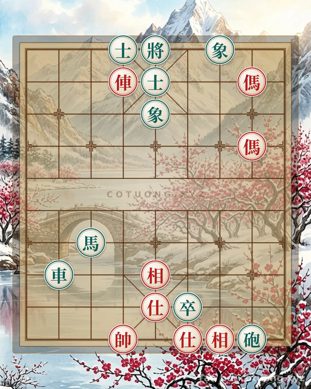 Thế cờ: Defense Tips When Facing 'Red Chariot on File 6, Rank 9' in the Double Horse Interlocking Formation — Cờ Tướng Online