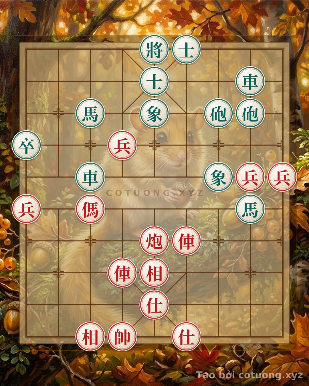 Thế cờ: Xiangqi Super Difficult: Double Horse Leg Strategy Defeats Black — Cờ Tướng Online