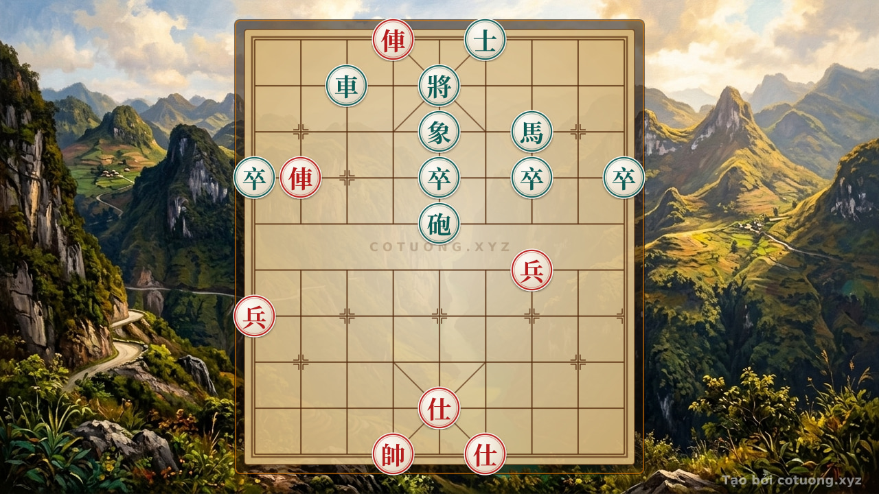 Thế cờ: The Mystery of the Lone Red Chariot: Decoding Ancient Tactics in a Dangerous Position — Cờ Tướng Online