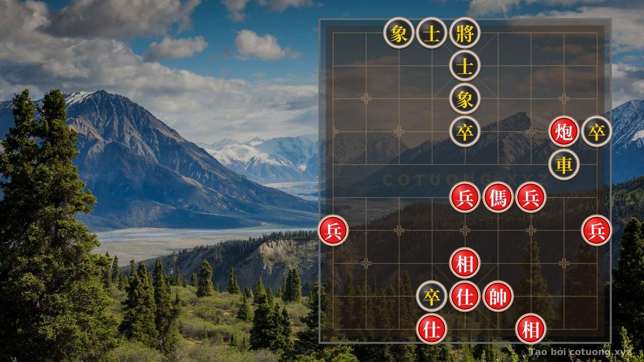 Thế cờ: Xiangqi Position: Red Cannon at 2 Shoots Black Pawn at 5 - Classic Counterattack Tactics — Cờ Tướng Online