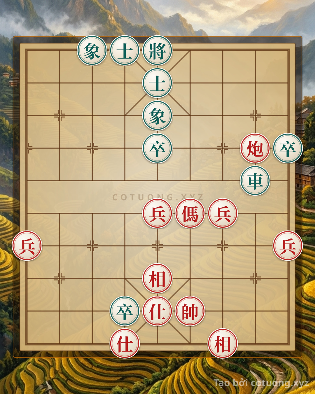 Challenge: Xiangqi Position: Red Cannon at 2 Shoots Black Pawn at 5 - Classic Counterattack Tactics - Can you solve it?