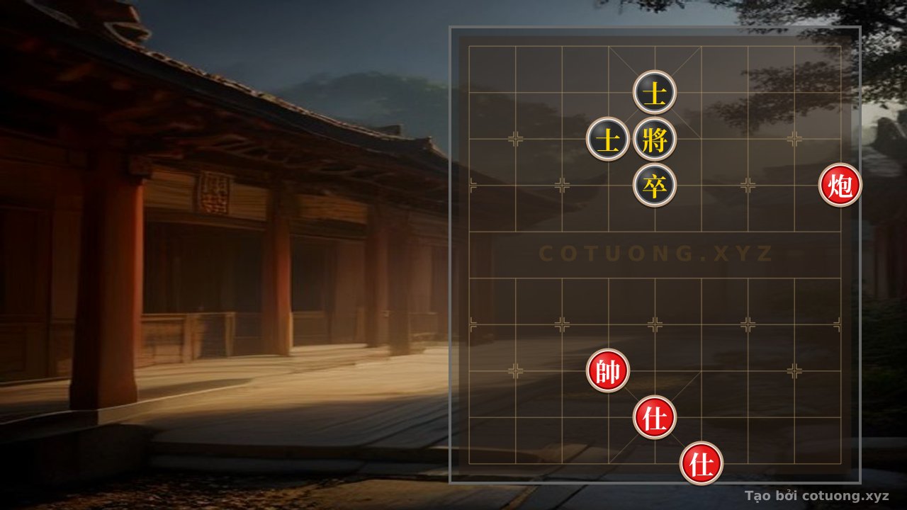 Thế cờ: Red Cannon 'Empty' Blocked by Black Advisor 'Surrounded' - Extremely Dangerous Defensive Counterattack Tactics — Cờ Tướng Online