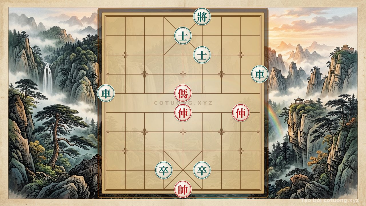 Thế cờ: Defeating the 'Black 2 Rooks, Red 2 Rooks' Formation in 5 Moves - Checkmate Tactics — Cờ Tướng Online