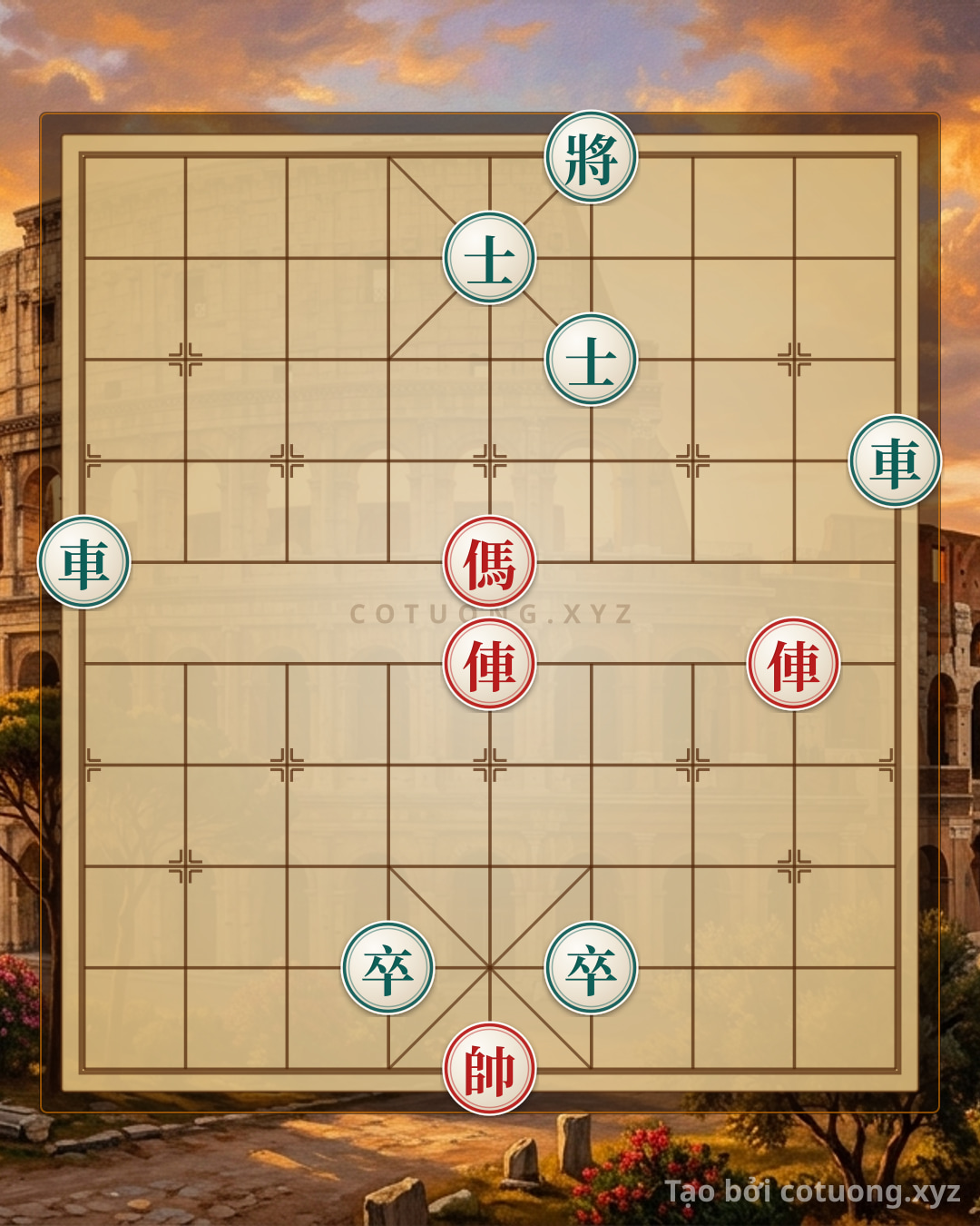 Challenge: Defeating the 'Black 2 Rooks, Red 2 Rooks' Formation in 5 Moves - Checkmate Tactics - Can you solve it?