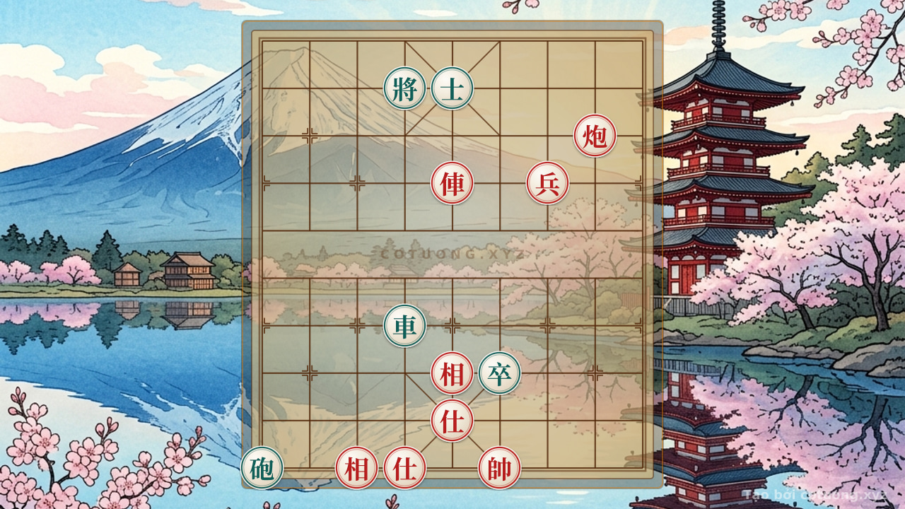 Thế cờ: Super Difficult Xiangqi: Red Chariot Escapes Encirclement, Black Cannon Captured — Cờ Tướng Online