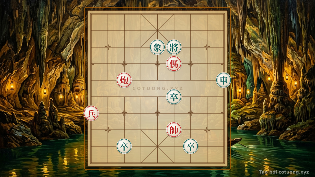 Thế cờ: The Subtle Trap: Black Rook at 9th File 6th Rank Prepares to Pierce the Red Cannon — Cờ Tướng Online