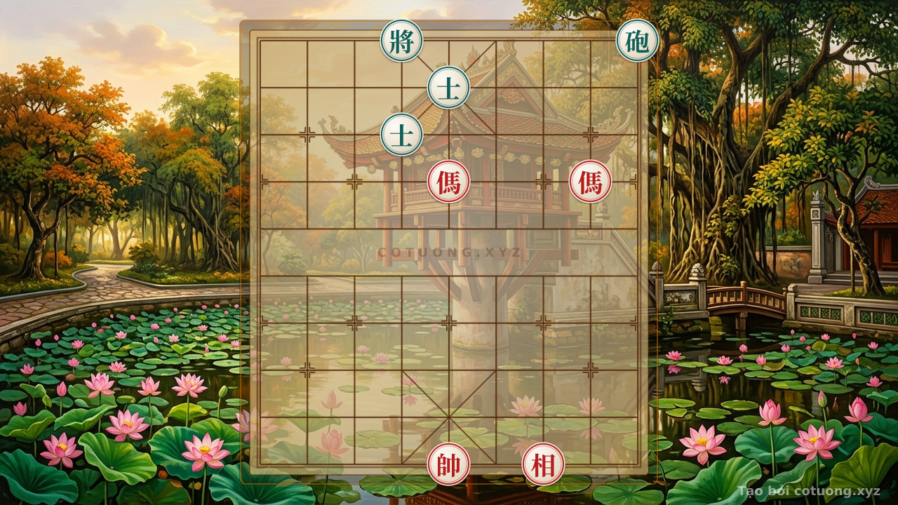 Thế cờ: 'Hidden Cannon 9 Sleeping Beauty' - The Secret Strategy for Red Double Horses to Break Through the Black Elephant's Corridor — Cờ Tướng Online