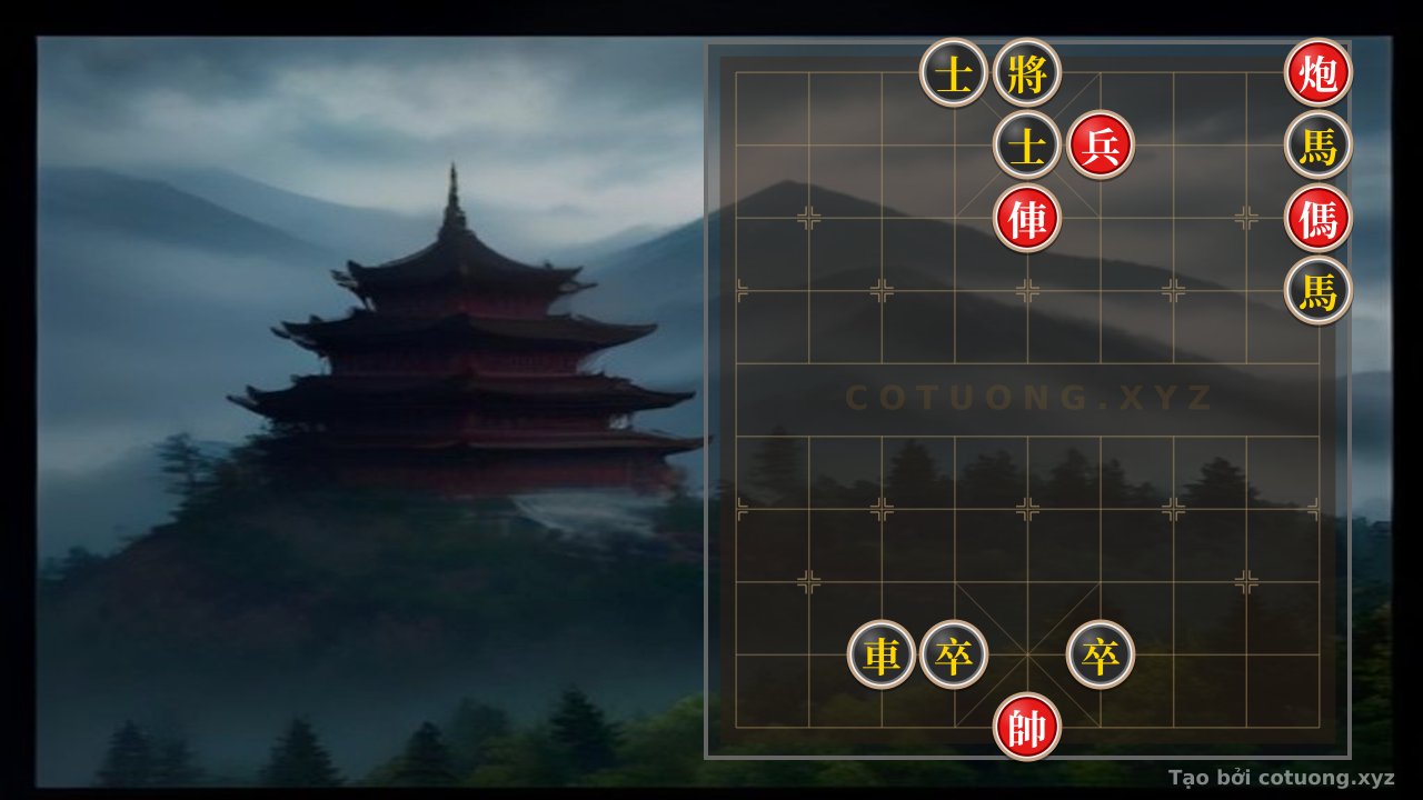 Thế cờ: Red Cannon's Trick Shot: Strategy for Capturing the Black General in Vietnamese Chess — Cờ Tướng Online