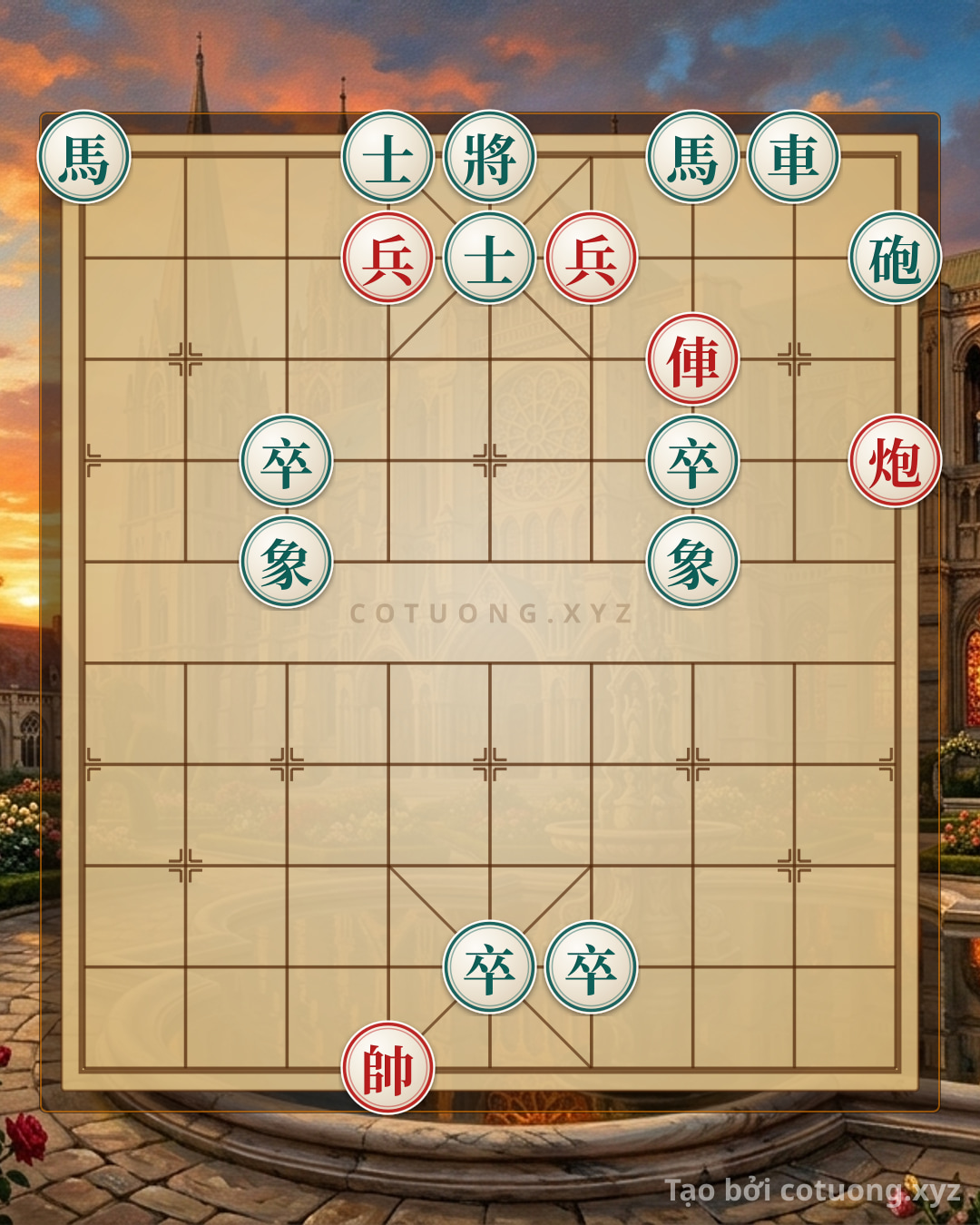 Challenge: Xiangqi Master's Secret: Red Rook and Cannon vs. Black Rook, Cannon, Two Horses and Four Pawns - When Art Meets Battle - Can you solve it?
