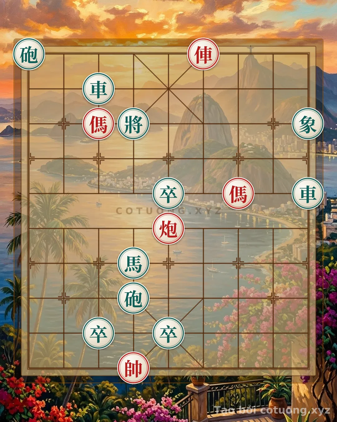 Thế cờ: Black General's Tactical Moves: Mastering the Red Chariot's Attack on File 10 – When the Black Cannon Explodes on File 10! — Cờ Tướng Online