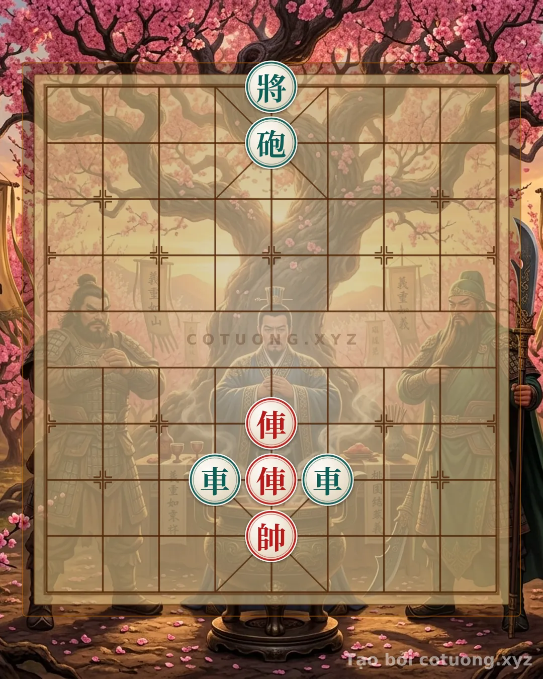 Thế cờ: Defensive Positioning in Xiangqi: Red Rook Threatens, Black Cannon Waits for Opportunity — Cờ Tướng Online