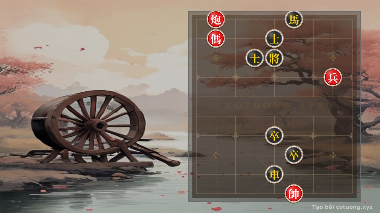 Thế cờ: Mastering the Battle: The Red Cannon on File 8 and the Strategist's Encirclement of the Black General — Cờ Tướng Online