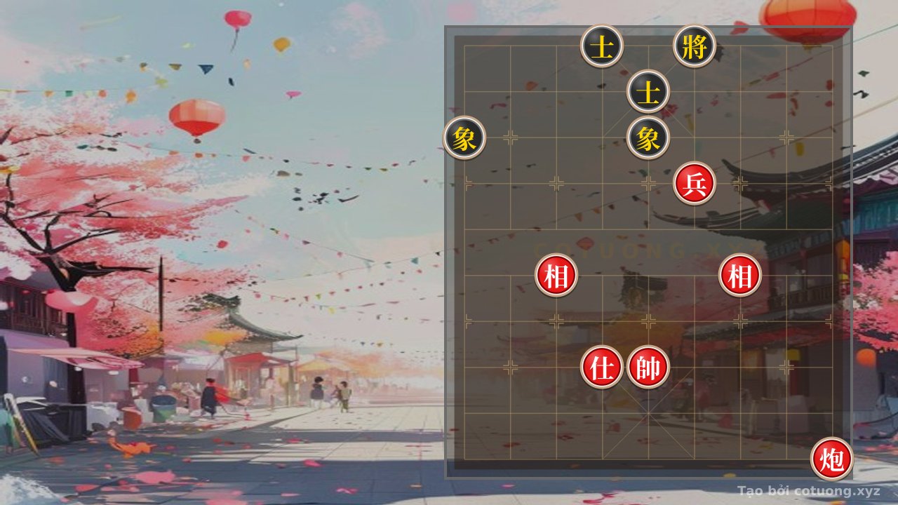 Thế cờ: 'Cannon (Pháo) Straight to Row 10' – Red's Tactical Strategy to Overwhelm the Board with 36 Moves Using 'Block Ox, Exchange Wood' (Vây Ngưu Đảo Mộc), Attacking Row 10 for a Decisive Advantage — Cờ Tướng Online
