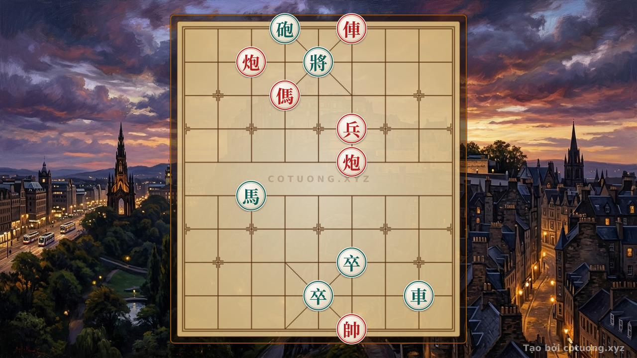 Thế cờ: Hidden Chess Strategy: Black Cannon on 4th Rank 10 vs. Red Chariot on 4th Rank 10 - The Red Army's Counterattack Tactics — Cờ Tướng Online