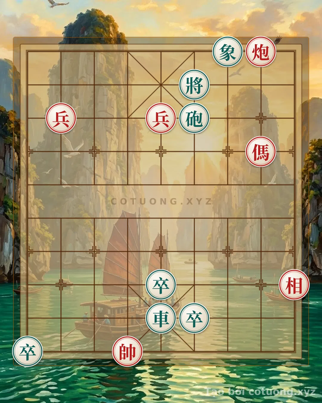Thử Thách: Phòng thủ Đen trong thế cờ tướng: nghệ thuật hòa nhạc trên bàn cờ - chơi cờ tướng online miễn phí - Bạn có thể giải được?