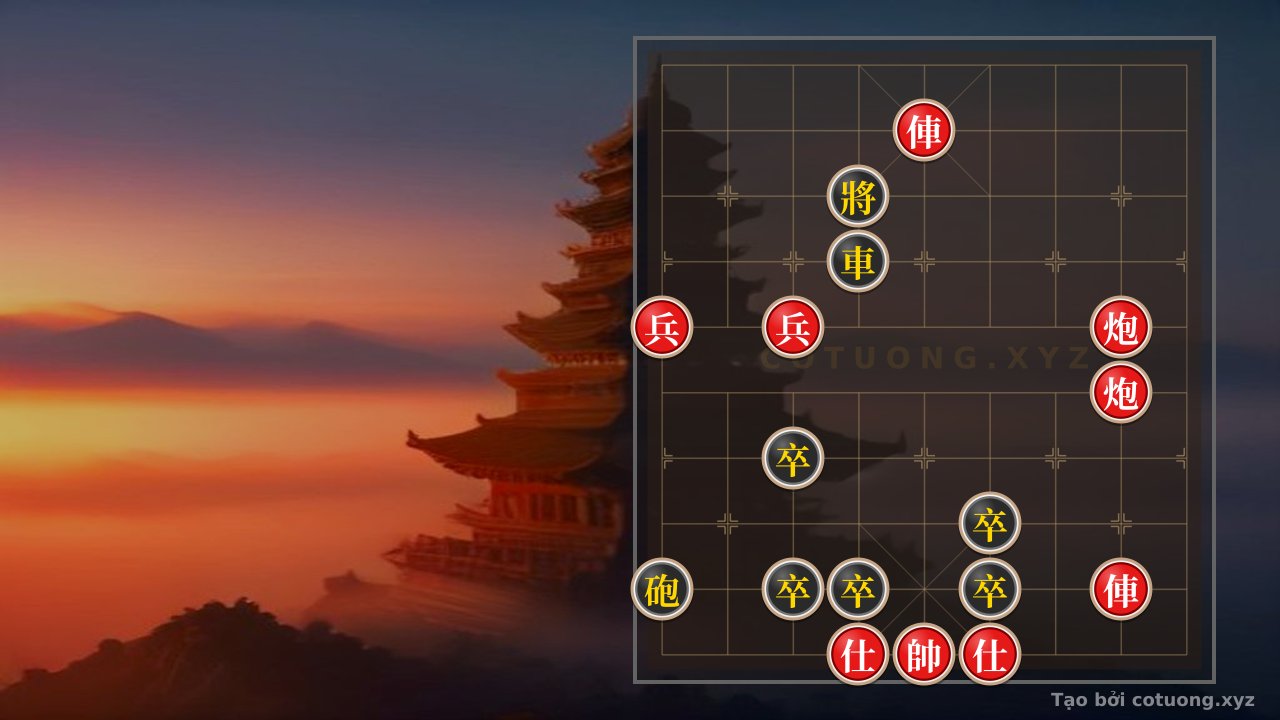 Thế cờ: Red Rook on File 5, Rank 9: The Strategy of Trapping the Black General in the 'Double Rook vs. Cannon' Formation — Cờ Tướng Online