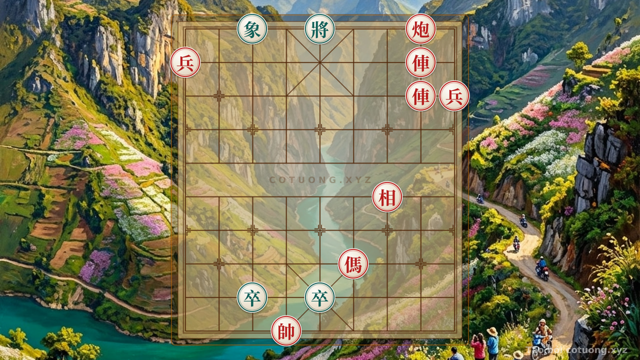 Thế cờ: The Secret Defense of Black in the 'Empty Cannon' Formation - Xiangqi Like the Battle of Bach Dang — Cờ Tướng Online
