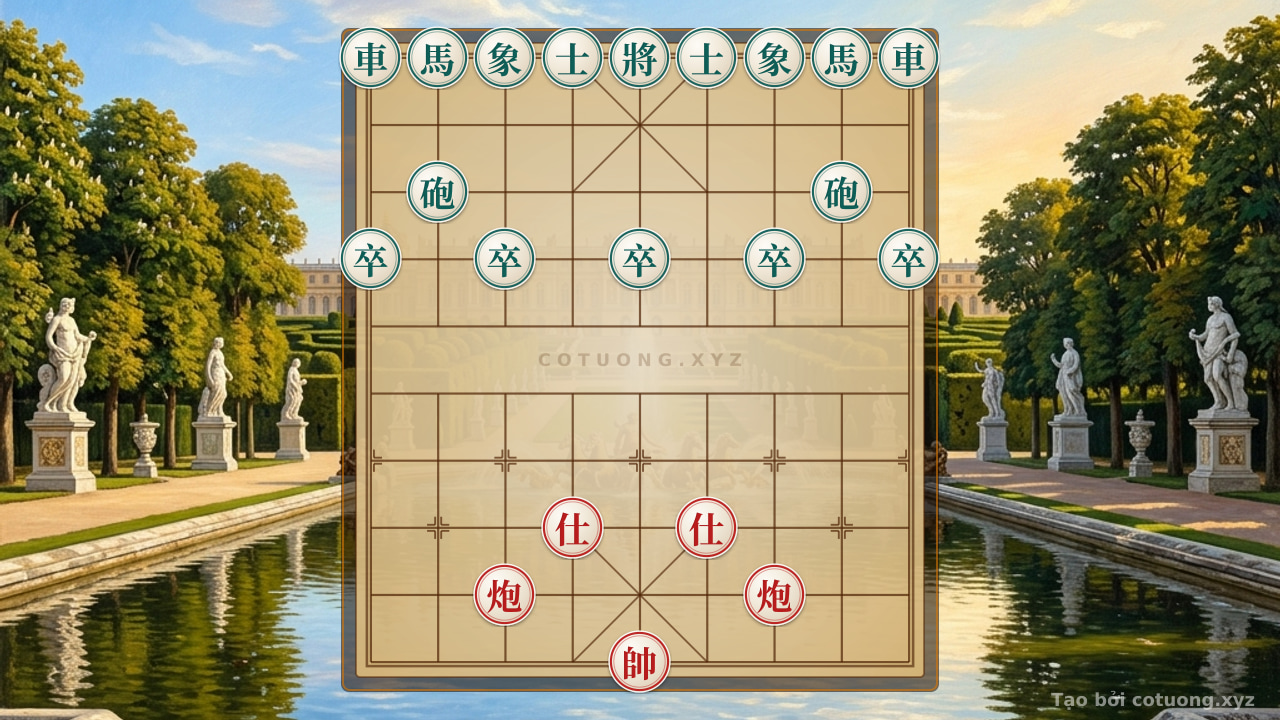 Thế cờ: Red General's Crushing Strategy: Double Horse Legs in a Solid Black Defense — Cờ Tướng Online