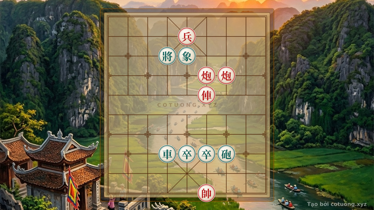 Thế cờ: Double Cannons Tearing the Net: Surprise Counterattack Tactics Against Red's Powerful Offense — Cờ Tướng Online