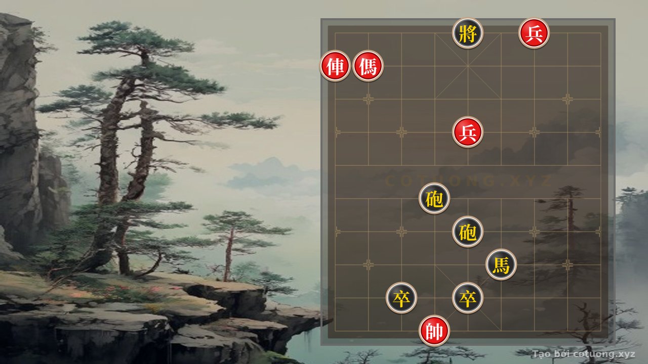 Thế cờ: Defensive Counterattack Tactics in the Double Horse Face-to-Face Formation - Xiangqi (Chinese Chess) 15C6 — Cờ Tướng Online