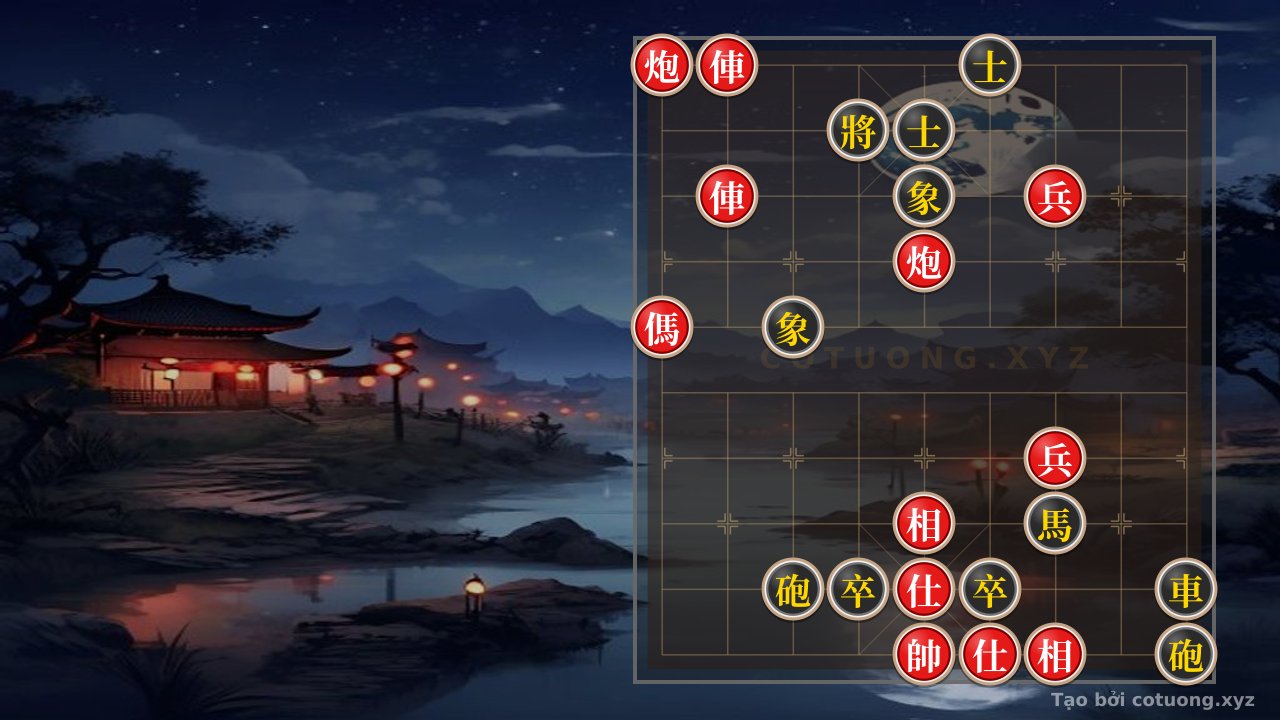 Thế cờ: Xiangqi: Red's Rook and Cannon Strike, Black's Waiting Move - Fastest Checkmate Strategy — Cờ Tướng Online