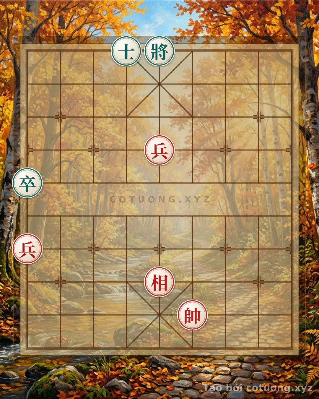 Thế cờ: Dangerous Position: Red General Steps into the Trap, Black Advisor Alone in the Storm of Battle — Cờ Tướng Online