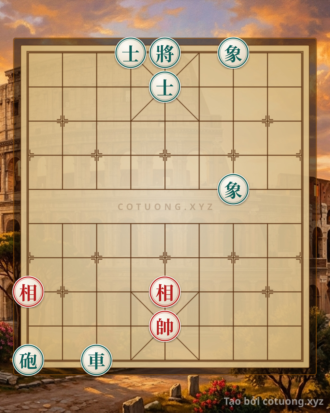 Thế cờ: Defensive Counterattack Strategy: The Elephant (Sĩ) Black 4th File Defense — Cờ Tướng Online