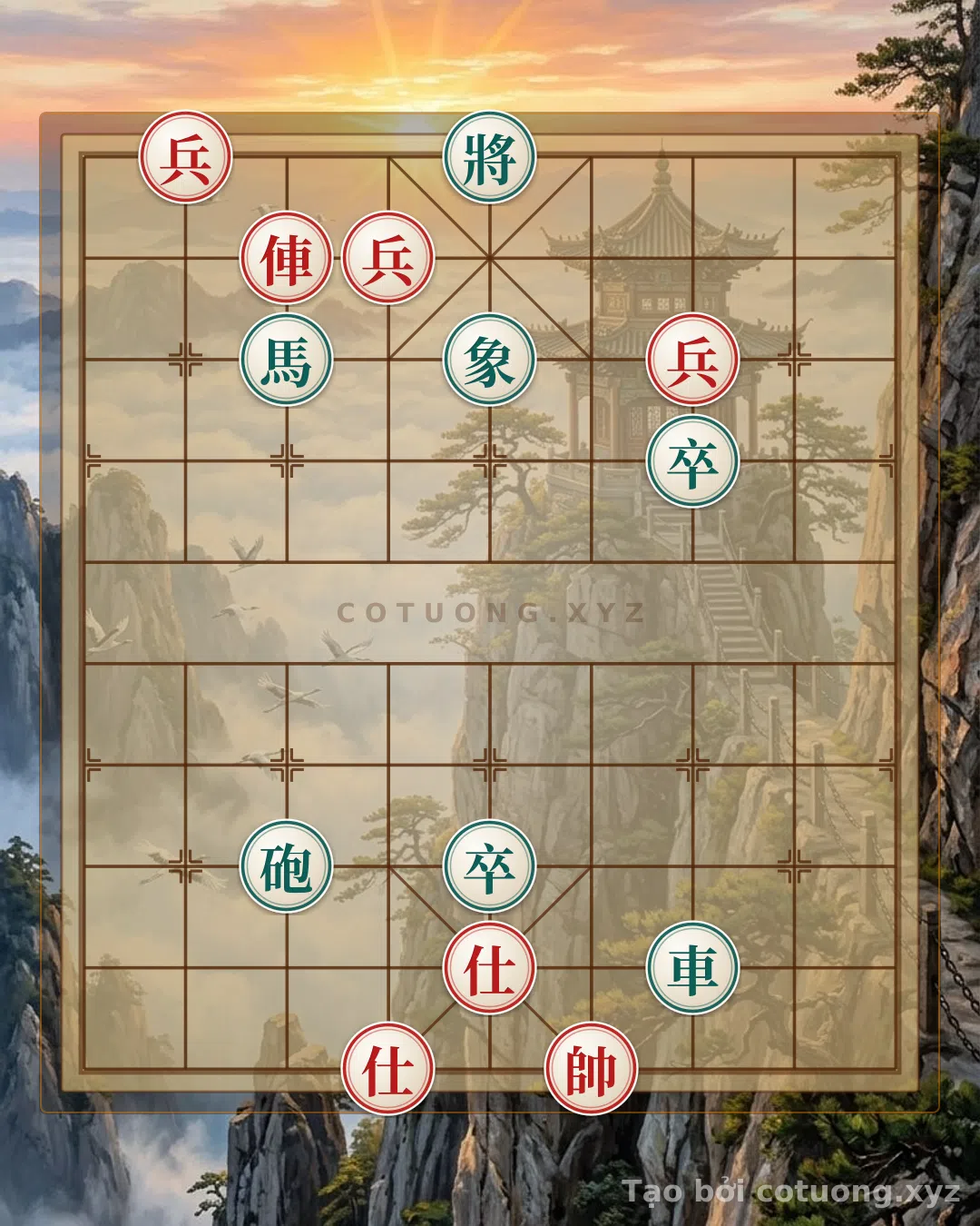 Thế cờ: Xiangqi: Red's Strategic Victory in the 'Xich Bi' Formation - Learning from Ancient Lessons — Cờ Tướng Online