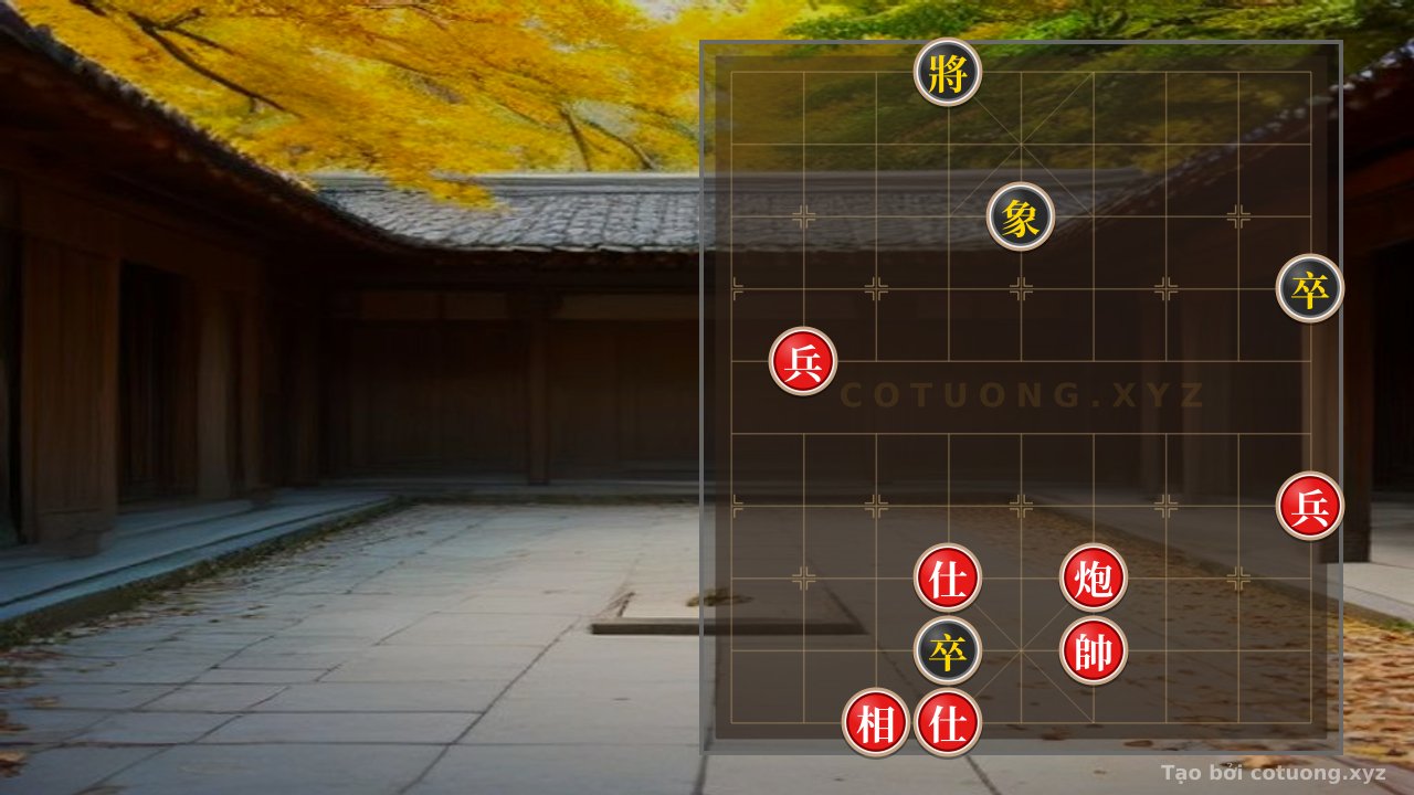 Thế cờ: Xiangqi Master's Secret: The Battle of the Red Phoenix on the Board - Cannon 2 Pawns 2 Advisors vs. Black King in Peril — Cờ Tướng Online