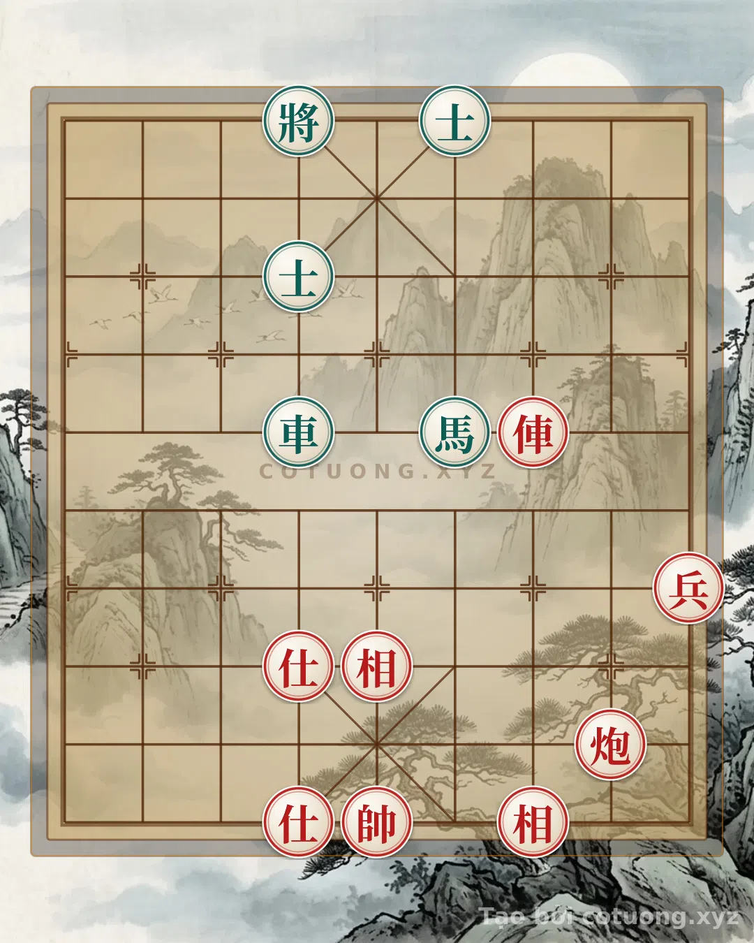 Thế cờ: The Enigmatic Endgame: When the Red Chariot and Cannon Clash with the Black Horse Elephant in a Life-and-Death Struggle — Cờ Tướng Online