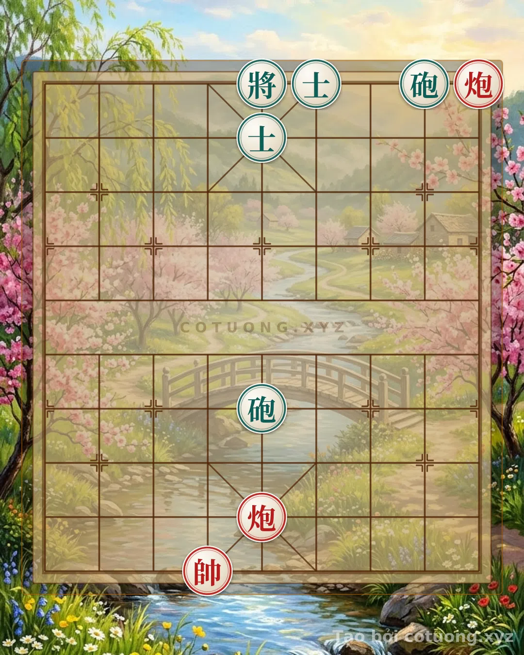 Thế cờ: Mastering Xiangqi: How to Defeat 2 Black Cannons and 2 Advisors with Just 2 Red Cannons in One Move? — Cờ Tướng Online