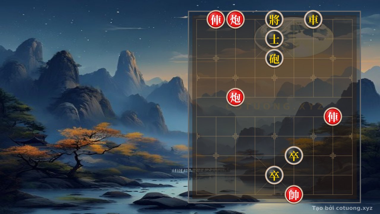 Thế cờ: Xiangqi: Red Chariot Attacks File 8, Black Cannon Trapped - Brutal Endgame Position 1/10 — Cờ Tướng Online