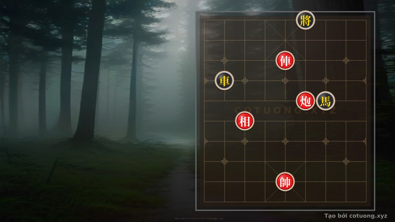 Thế cờ: Red's Active Position: Red Rook on File 5 Threatens Black General — Cờ Tướng Online