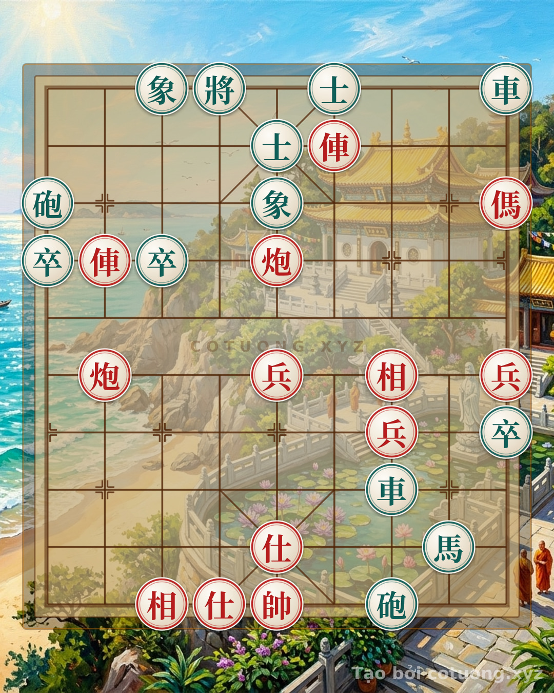 Challenge: Strong Defense: Analyzing the Xiangqi Position with Red Chariot on 8th File and Black Cannon on 1st File - Can you solve it?