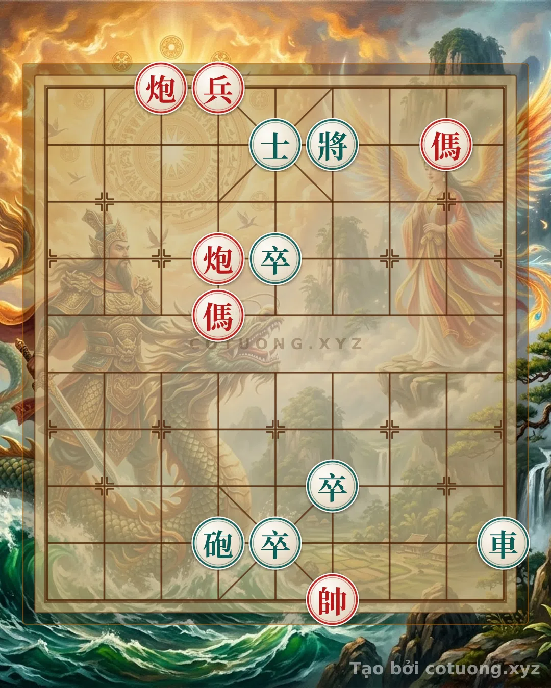 Thế cờ: Super Difficult Xiangqi: The Double Black Horses Interlocking Formation - Red's Strategy Must Know — Cờ Tướng Online