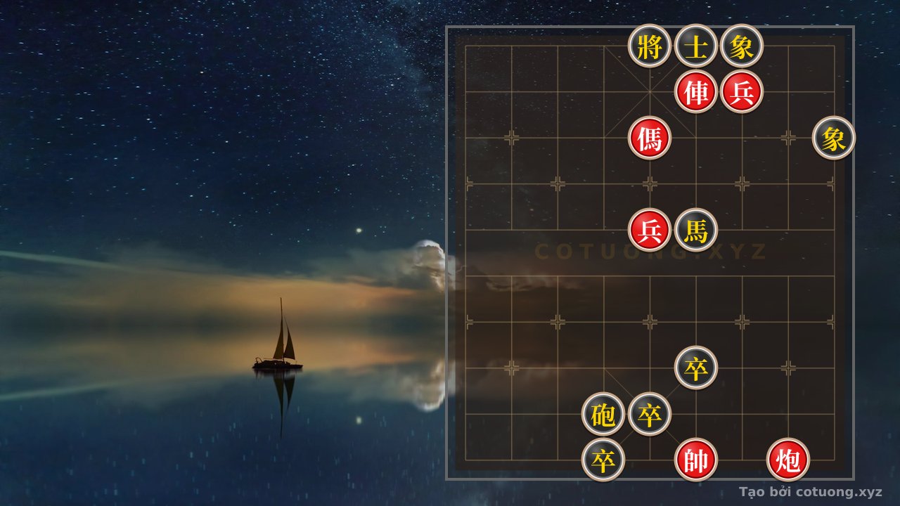 Thế cờ: Xiangqi Super Hard: Red Crushes Black's Strategy with One Rook Move — Cờ Tướng Online