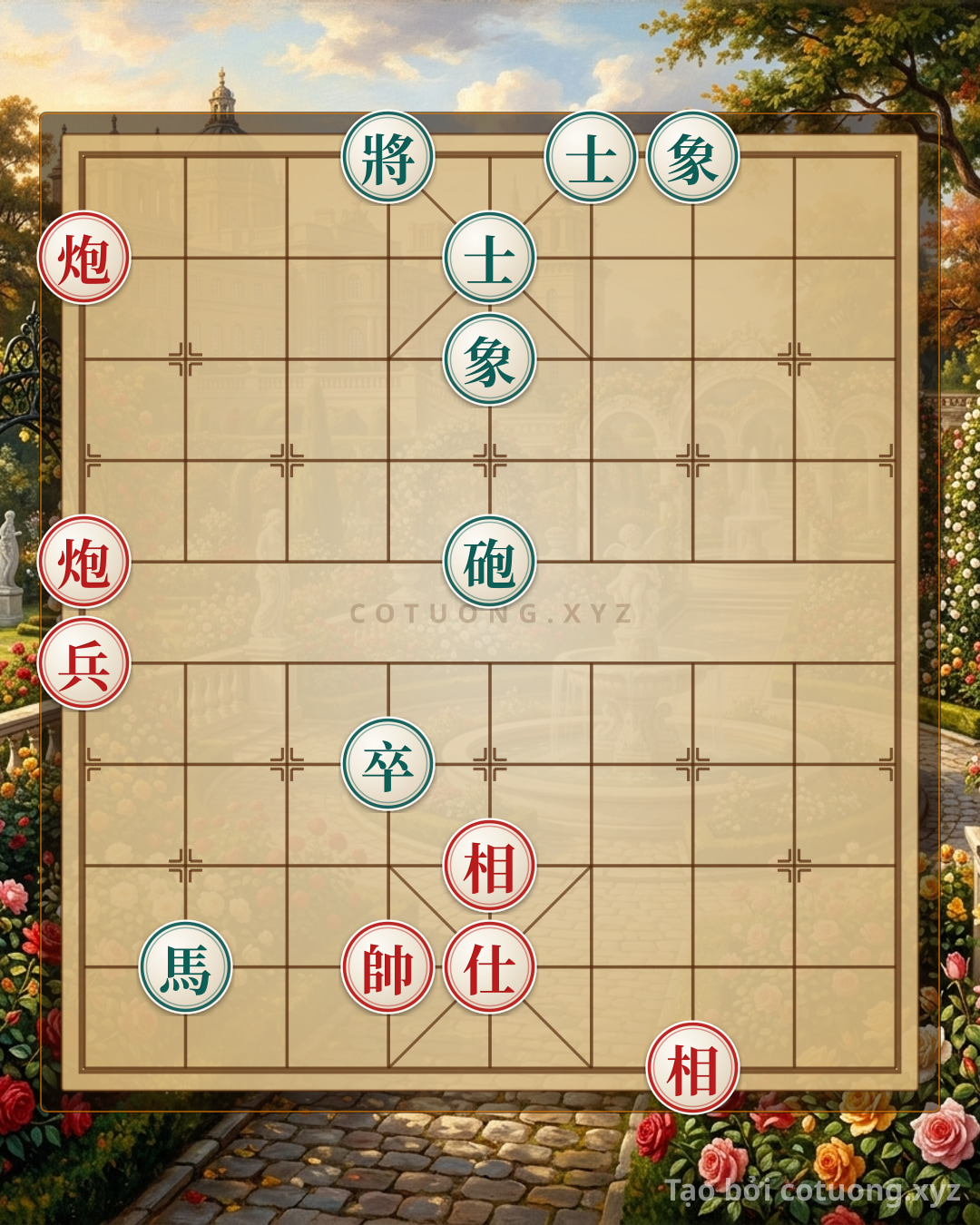Challenge: Mastering Endgame Tactics: Red's 2 Cannons and Pawn Crush Black's Horse Cannon in 7 Moves | Vietnamese Chess - Can you solve it?