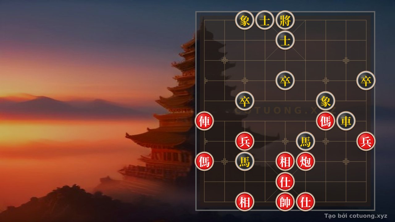 Thế cờ: Basic Xiangqi: Defensive Tactics for Black When Facing the Red Chariot on 9th File, 5th Rank — Cờ Tướng Online