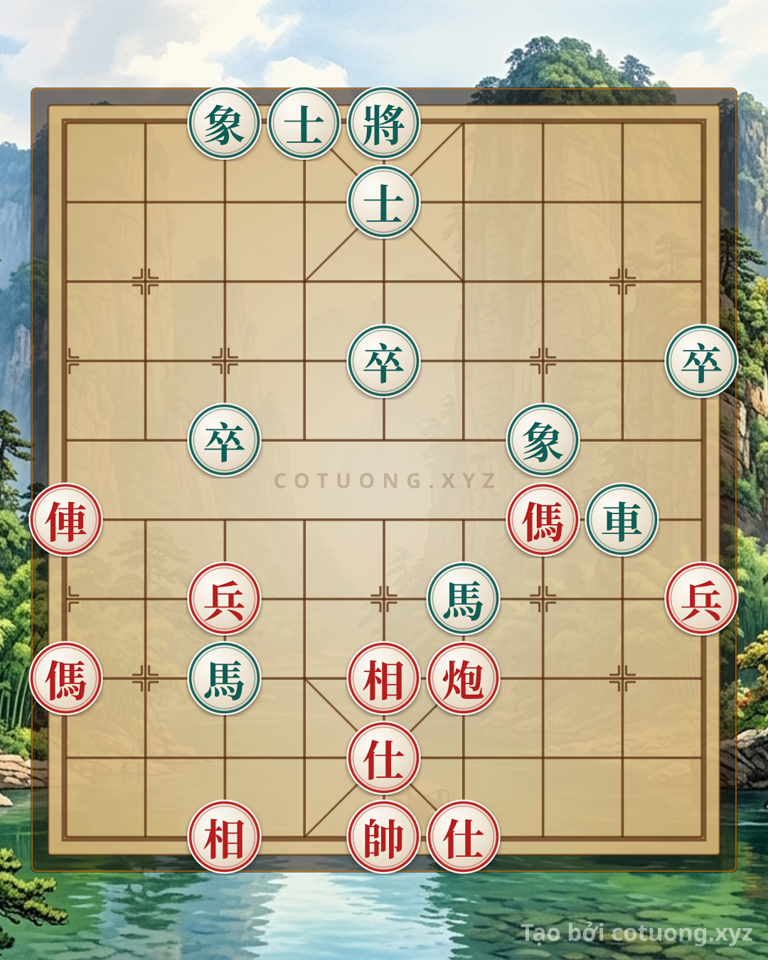 Challenge: Basic Xiangqi: Defensive Tactics for Black When Facing the Red Chariot on 9th File, 5th Rank - Can you solve it?
