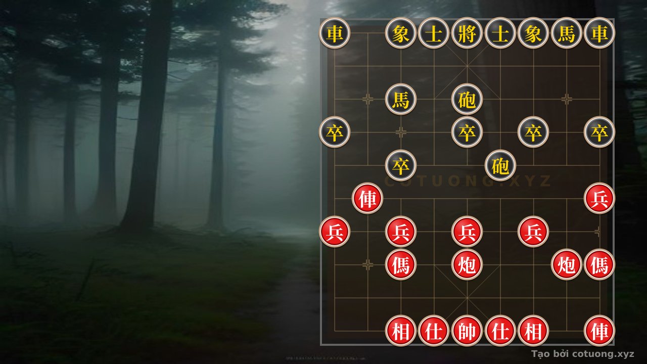 Thế cờ: Master Xiangqi: 2Rooks 2Cannons 2Horses 5Pawns vs. 2Rooks 2Cannons 2Horses 5Pawns - Strategic Pawn Sacrifice — Cờ Tướng Online