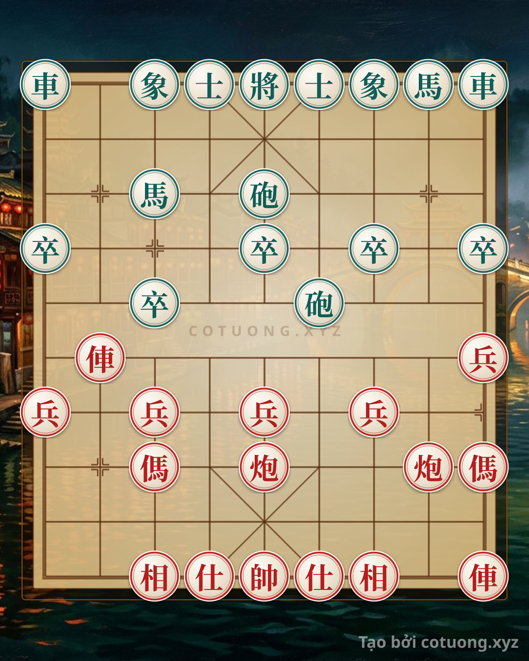 Challenge: Master Xiangqi: 2Rooks 2Cannons 2Horses 5Pawns vs. 2Rooks 2Cannons 2Horses 5Pawns - Strategic Pawn Sacrifice - Can you solve it?