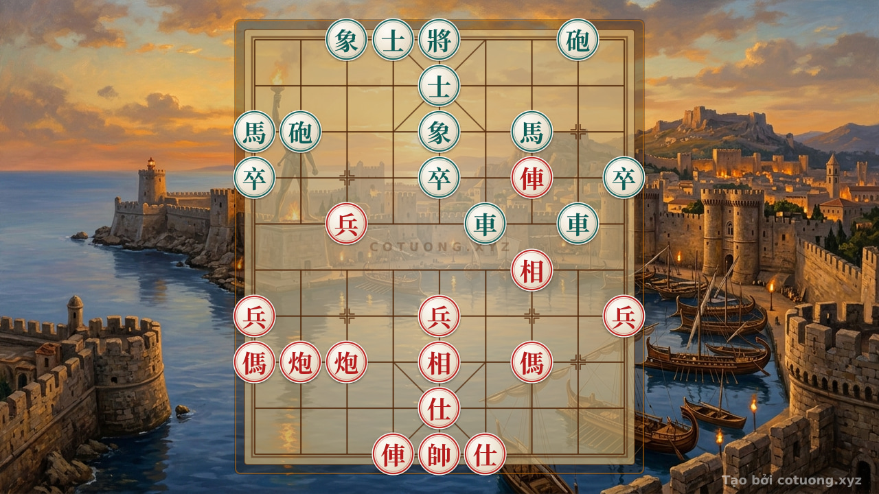 Thế cờ: Master's Quick Checkmate Secrets: Decoding Classic Endgame #4ea7 - When Two Rooks Collide to Decide the Battle — Cờ Tướng Online