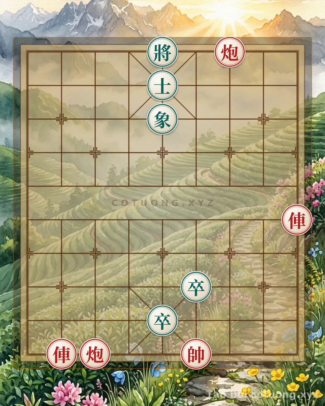 Thế cờ: Red General Attacks the Red Chariot's Retreat: Strategy to Break the Black Advisor in an Extremely Dangerous Position — Cờ Tướng Online