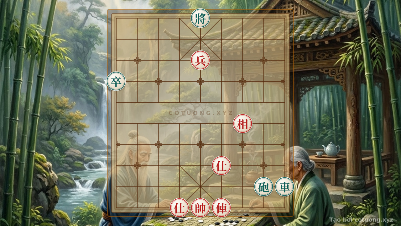 Thế cờ: Red Pawn's Charge, Black Cannon's Counter: A Battle of Wits on the Xiangqi Board — Cờ Tướng Online