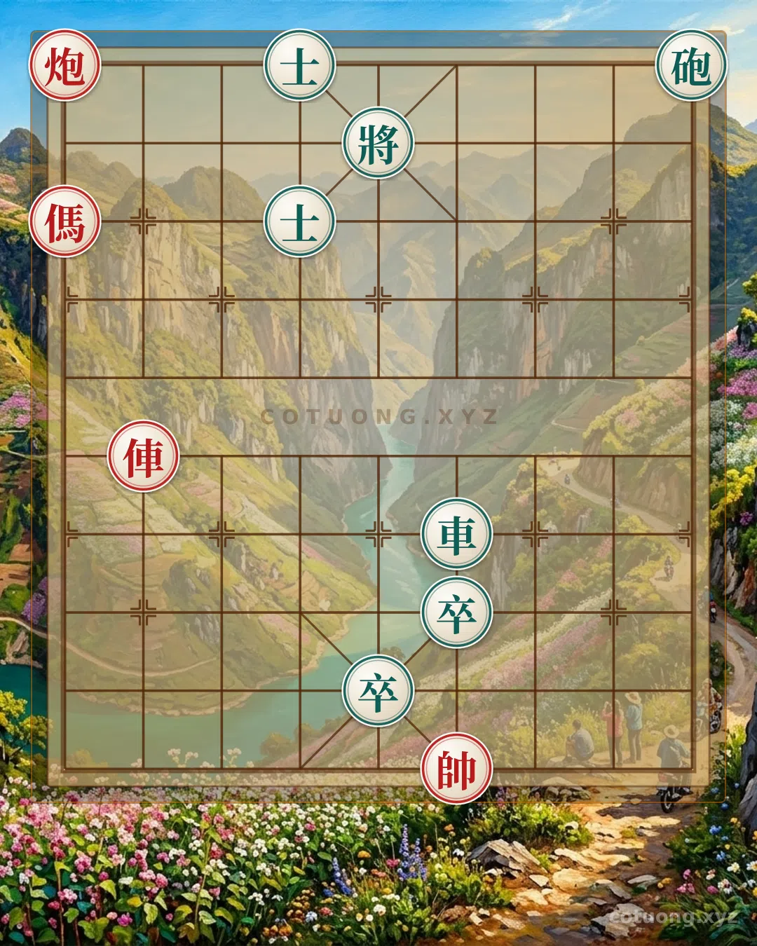Thế cờ: The 'Red Cannon on File 9' Trap in the 'Double Horse Interlocking' Formation - Defensive Tips for the Black Player — Cờ Tướng Online