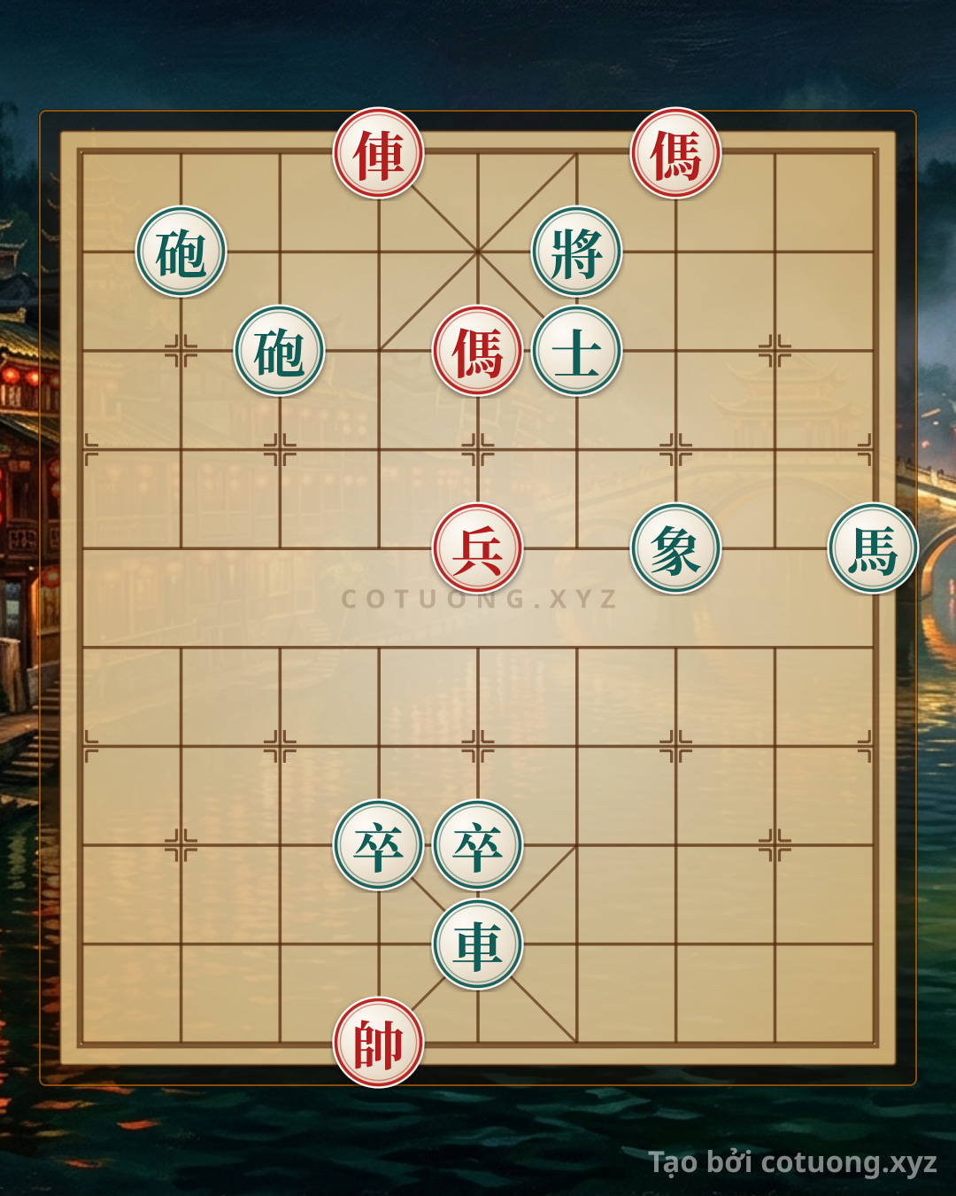Challenge: The God Killer Trap in Xiangqi: Red Chariot 2 Horses Blocking Black's 2 Cannons and Horse - The Grandmaster's Survival Strategy - Can you solve it?