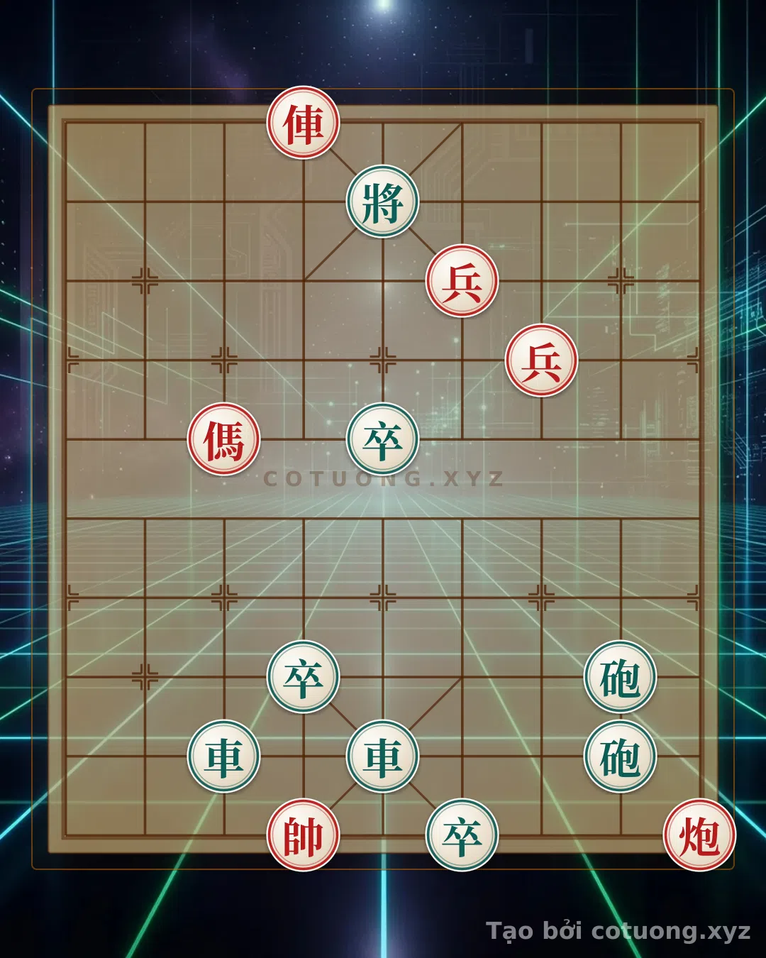 Thế cờ: Xiangqi: Winning with Red Chariot Exposed on 6th Rank 10 - Forcing Black to Defend — Cờ Tướng Online