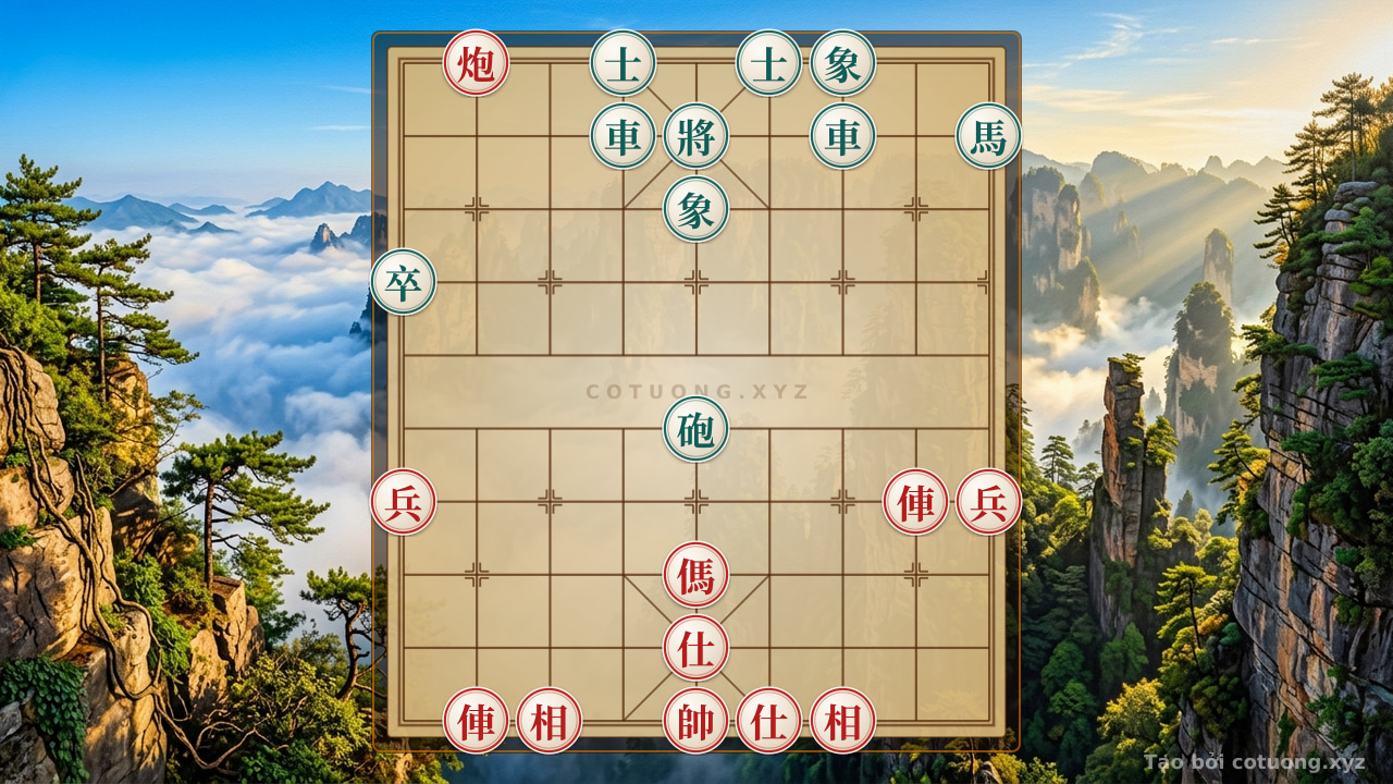 Thế cờ: Red Cannon on File 8, Rank 10: High-Speed Checkmate Tactics in Xiangqi — Cờ Tướng Online