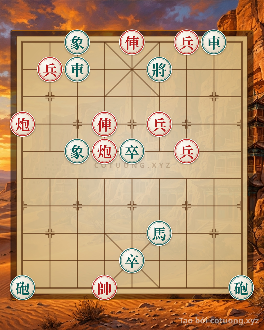 Challenge: Checkmate Scenario: The Double Rook Attack on the Red General - Can you solve it?